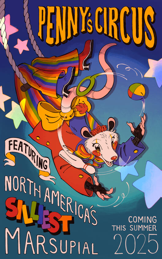 An illustrated poster to promote my character’s fictional circus.