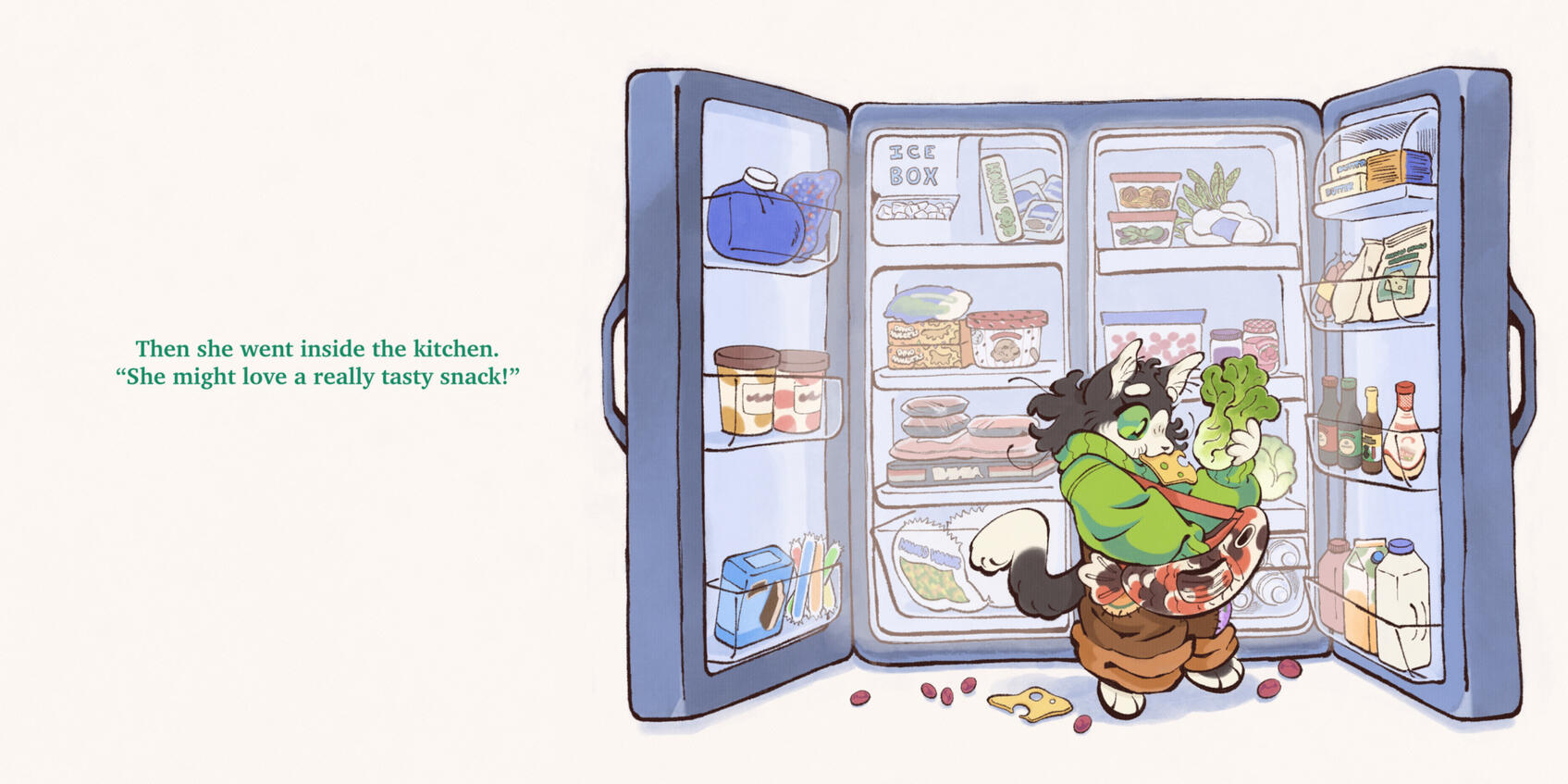 Kitchen - Double page spread for my thesis, Scramble’s Silly Search