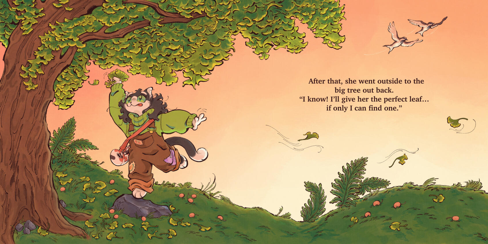 Leaves - Double page spread for my thesis, Scramble’s Silly Search
